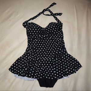 One piece polka dot bathing suit